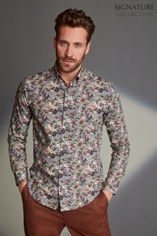 Sage Green - Signature Made In Italy Texta Print Shirt (A78146) | kr486