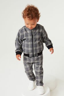 Grey Check Bomber Jacket & Trousers Set (3mths-9yrs) (A78232) | 48 € - 56 €