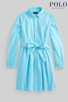 Бирюзовый/синий - Платье-рубашка с логотипом Polo Ralph Lauren (A78511) | 56 780 тг - 60 600 тг