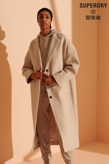 Superdry Nude Cult Studios Limited Edition Longline Wool Coat (A78639) | 631 zł