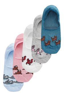Yoga Animals Pattern Invisible Trainer Socks 5 Pack (A78852) | €13