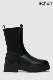 Schuh Black Amore High Cut Stretch Chunky Boots (A78901) | kr820