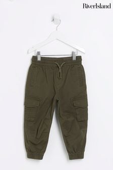 River Island Dark Green Boys Hatch Cargo Trousers (A79225) | 57 zł