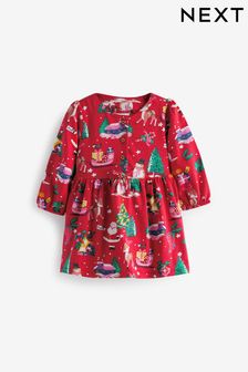 أحمر عيد الميلاد - فستان جيرسيه للبيبي (أقل من شهر - سنتين) (A79322) | 36 د.إ - 45 د.إ