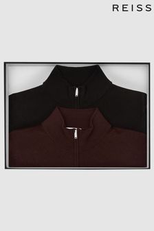 Komplet 2 puloverjev iz merino volne z zadrgo Reiss Blackhall (A79540) | €258