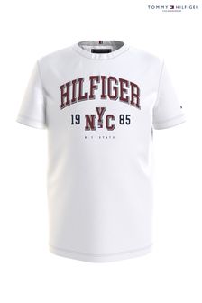 T-shirt Tommy Hilfiger blanc style universitaire (A79619) | €27 - €31