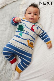 Albastru - Set tricotat din două piese cu tricot Bebeluși (0 luni - 2 ani) (A79814) | 157 LEI - 174 LEI