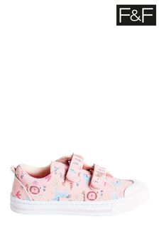 F&F Pink YG Safari Print Twin Velc Shoes (A79839) | €11.50