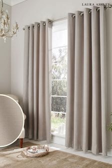 Laura Ashley Dove Grey Abbot Blackout Thermal Eyelet Curtains (A79903) | €189 - €354