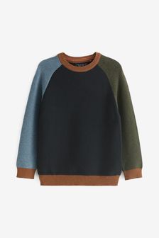 Marineblau - Basic Pullover mit Rundhalsausschnitt und Farbblockdesign (3-16yrs) (A81248) | 17 € - 23 €