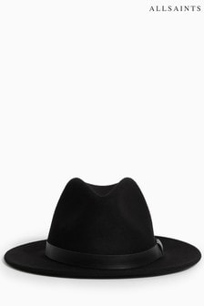 AllSaints Black Bronson Fedora Hat (A81315) | AED254