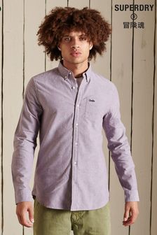 Superdry Purple Organic Cotton Vintage Oxford Shirt (A81420) | $55
