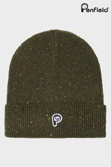 Penfield Green Bear Badge Neppy Beanie Hat (A81491) | €14.50