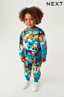 Rainbow Vehicles All-Over Print Jersey Sweatshirt And Joggers Set (3mths-7yrs) (A81996) | €28 - €34