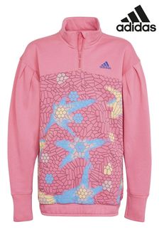 adidas Pink Power Fleece Loose Half-Zip Sweatshirt (A82192) | €48
