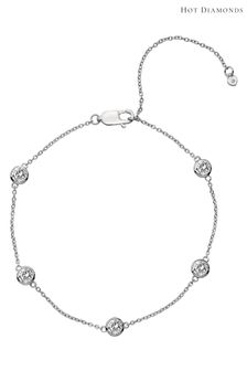 Hot Diamonds Silver Tone Tender White Topaz Intermittent Bracelet
