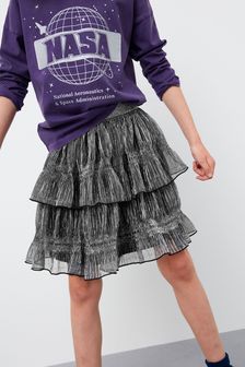 Black/Silver Sparkle Tiered Skirt (3-16yrs) (A82364) | €15 - €21.50