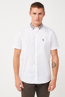 White Stretch Oxford Short Sleeve Shirt (A82578) | 38 €