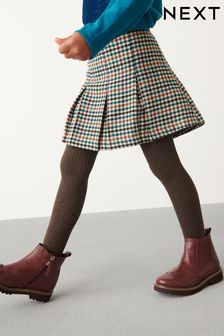 Teal Blue Check Skirt And Tights Set (3-16yrs) (A82586) | €14 - €17