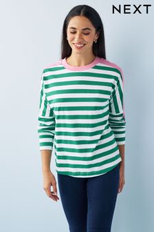 Green/White Stripe Long Sleeve T-Shirt (A82676) | €22