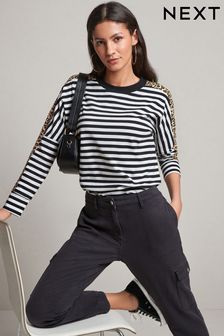 Monochrome/Animal Stripe Long Sleeve T-Shirt (A82687) | 28 €
