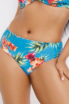 Simply Be Blue Floral/ Stripe Mix And Match Classic Reversible Bikini Bottoms (A82694) | 30 €