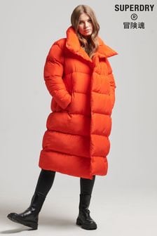 Superdry Orange Longline Puffer Coat (A82719) | 520 zł