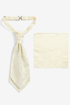 Ivory Cream Cravat And Pocket Square Set (A82749) | €10