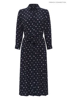 French Connection Navy Blue Augustine Delphine Midi Shirt Dress (A82936) | €121