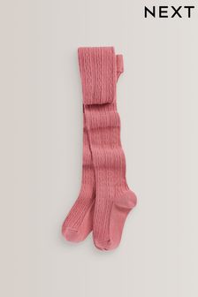 Pink Cotton Rich Cable Tights (A83240) | €7 - €8.50