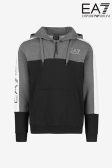 Ea7 Kapuzensweatshirt mit Farbblockdesign, Schwarz (A83340) | 77 €