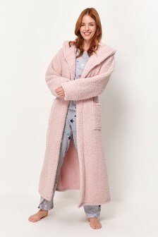 Anya Madsen Pink Fluffy Sherpa Fabric Long Robe (A83350) | ₪ 186