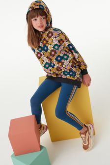 Blue/ Pink Retro Floral Print Hoodie And Leggings Set (3-16yrs) (A83362) | €33 - €40