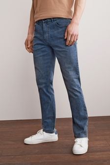 Дымчато-синий - Зауженный крой - Эластичные джинсы (A83850) | 744 грн