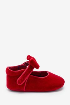 أحمر مخملي - حذاء وثير للبيبي للمناسبات (0-18 شهرًا) (A83901) | 64 ر.س‏