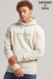 Superdry Surplus Weit geschnittenes Kapuzensweatshirt, Creme (A84003) | 74 €