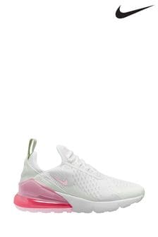 Nike White/Coral Air Max 270 Youth Trainers (A84411) | 121 €