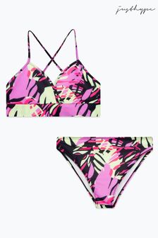 Hype. Damen Bikini mit tropischem Muster, Schwarz (A84639) | 12 €