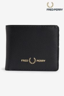 Fred Perry Black Grain Textured PU Billfold Wallet (A85001) | CHF 77