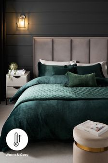 Set mit Bett- und Kissenbezügen aus samtigem Fleece mit Besatz aus Fellimitat (A85132) | 54 € - 110 €