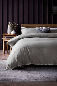 Grey Soft Touch Brushed Border Duvet Cover & Pillowcase Set (A85268) | €15 - €32