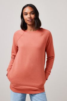 Rose Pink Essentials Longline Cotton Jersey Sweatshirt (A85423) | 33 €