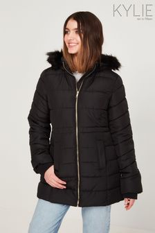 Kylie Black Teen Faux Fur Hood Puffer Jacket (A85675) | 60 €