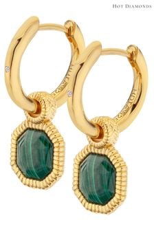 Hot Diamonds X Jac Jossa Gold Tone Revive Malachite Earrings (A85718) | €200