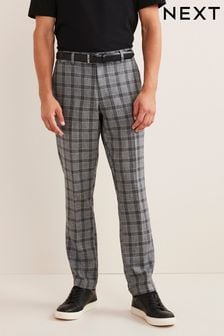 Grey Check Slim Trimmed Smart Check Trousers (A85811) | €16