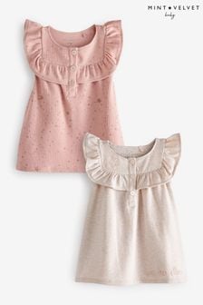 Розовый/овсяный - Комплект трикотажных платьев с оборками Mint Velvet (A85916) | €15 - €16