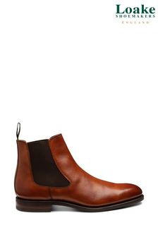Loake Wareing British Chestnut Brown Hand Painted Chelsea Boots (A86215) | €225