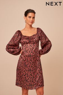 Red Square Neck Satin Mini Dress (A86225) | 24 € - 29 €
