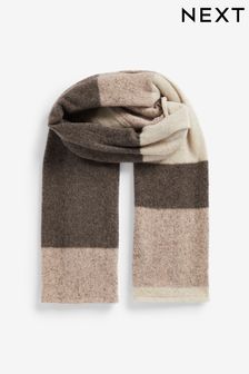 Neutral Midweight Scarf Containing Wool and Silk (A86393) | €34