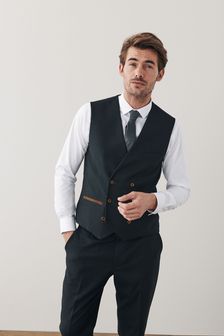 Green Trimmed Donegal Fabric Suit: Waistcoat (A86726) | 85 zł